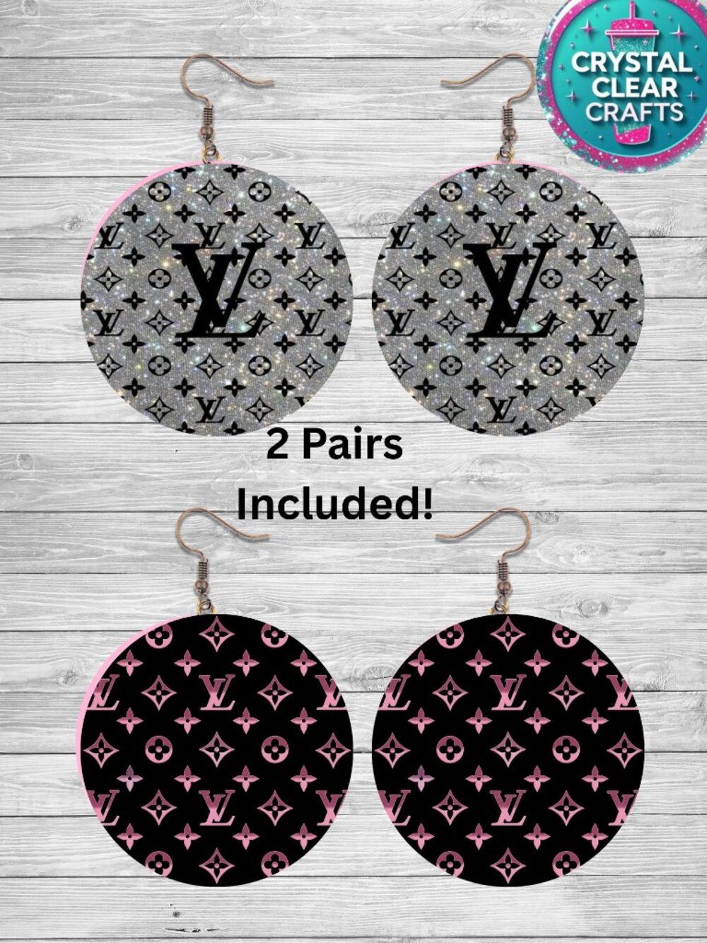 Two Pairs Of LV Earrings Custom